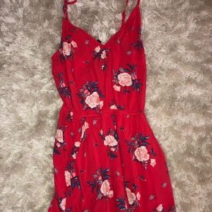 Red Floral Romper